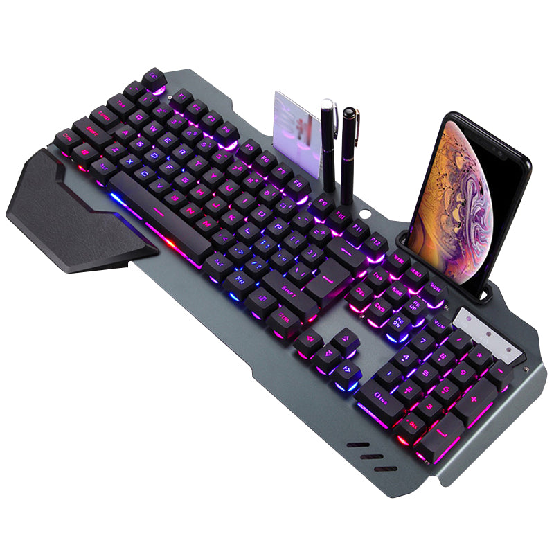 RGB Mechanical Gaming Keyboard – Precision & Performance with Phone Holder