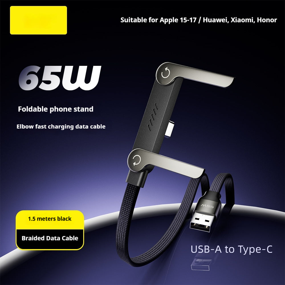 2-in-1 Fast Charging USB-C Cable with Foldable Stand